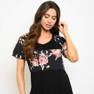 New Junior's Boutique blue floral print tank top